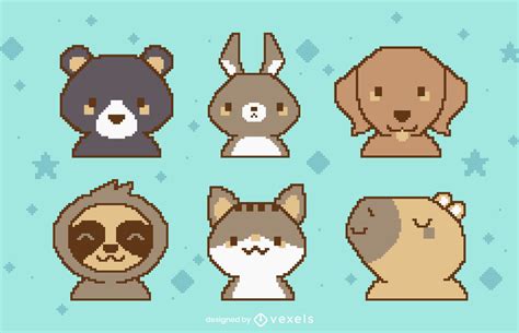 cute pixel animals|More.